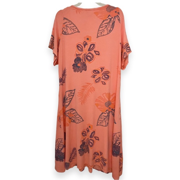 Fresh Produce Short Sleeve Coral V Neck A-Line Floral Emma Dress Sz 1X - Picture 4 of 6